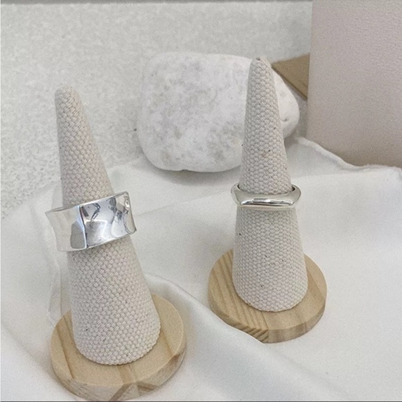 NEW geometric 925 sterling silver adjustable rings - Picture 2 of 7